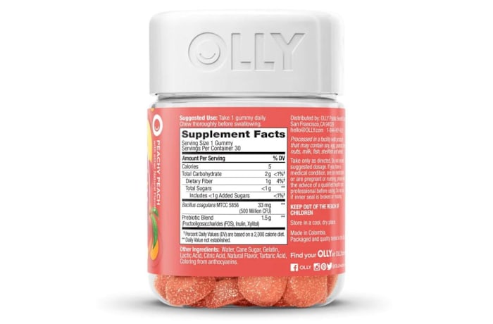 Olly probiotic Supplement Facts